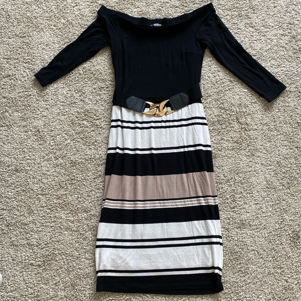 Venus midi dress with belt